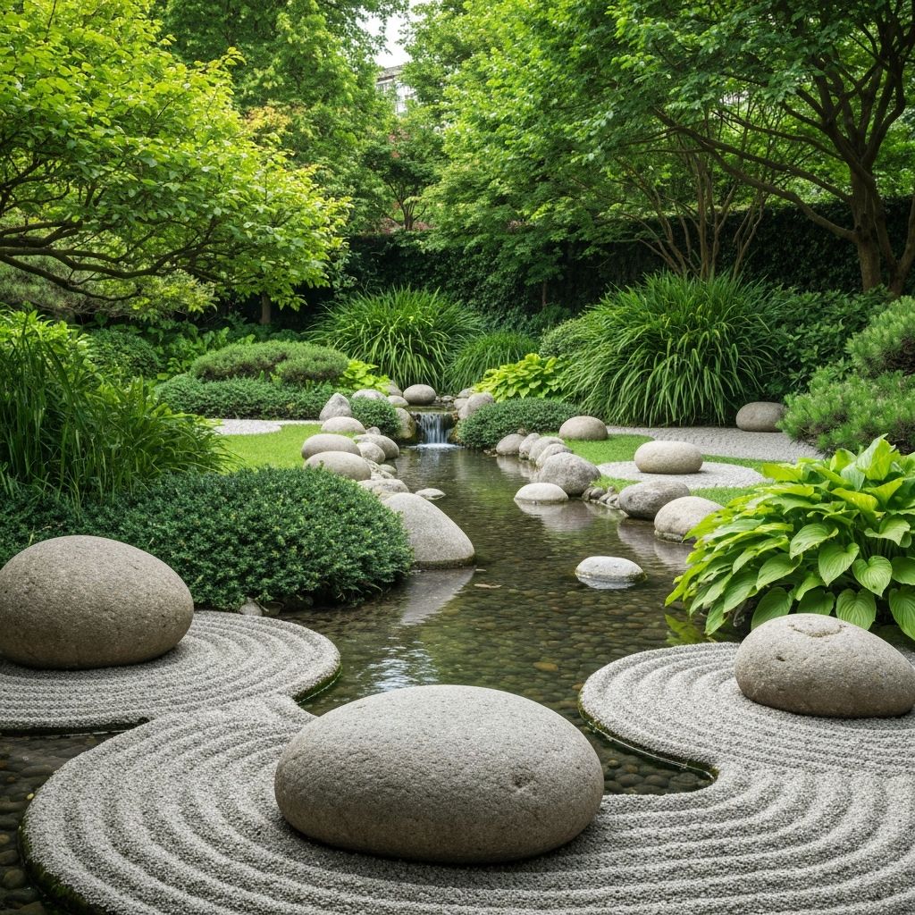 Ζεν κήπος που συμβολίζει αρμονία και ισορροπία στη ζωή